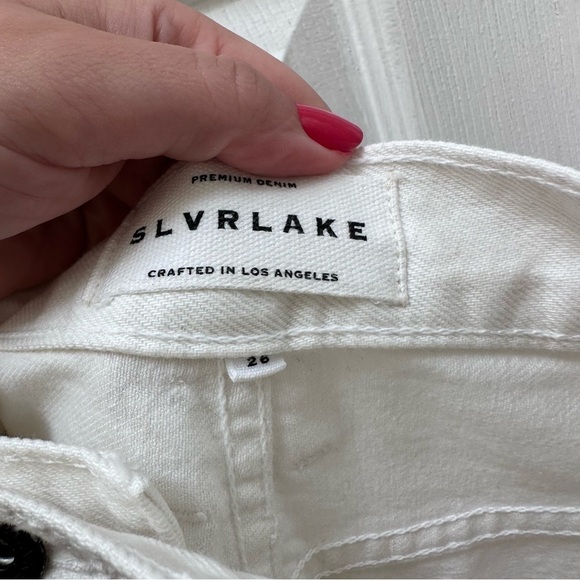 SLVRLAKE London white high rise straight leg jeans white 26 - Picture 8 of 9